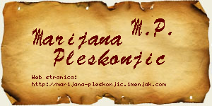 Marijana Pleskonjić vizit kartica